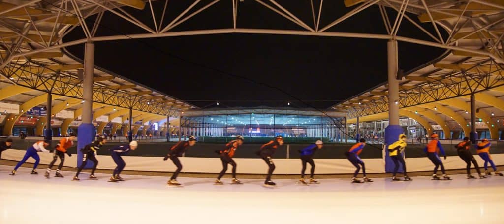 The ice rink by evening
