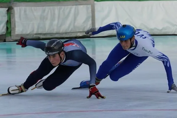 Photo of two shorttrackers